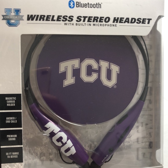 Collegiate TCU Bluetooth Wireless Neckband Headset - Picture 2 of 3